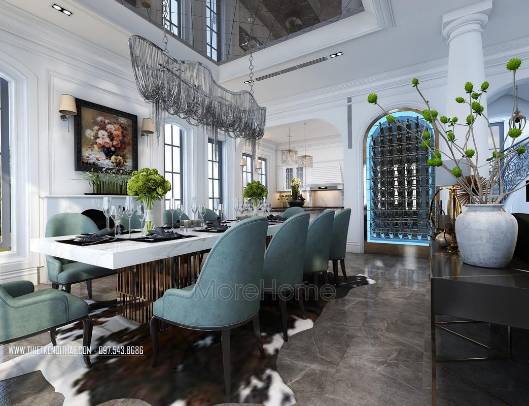 Thiết kế phòng bếp biệt thự Vinhome RiverSide